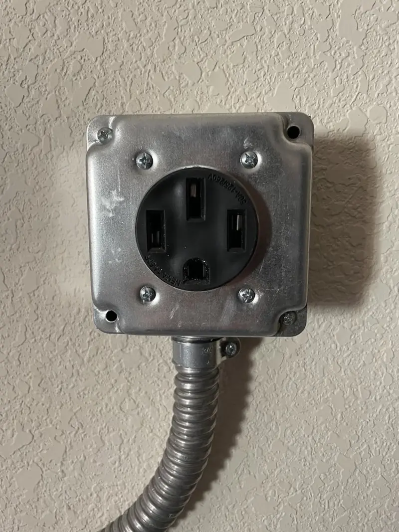 NEMA 14-50 outlet installed for Smart Home Electrical in St. Simons